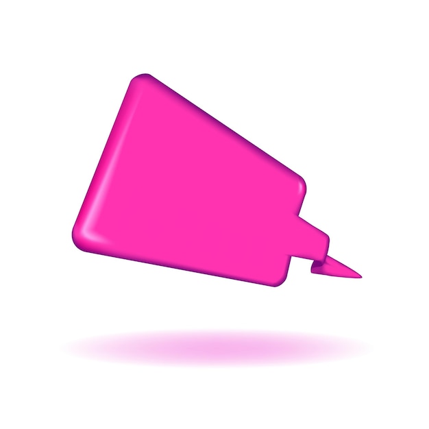3D neon pink y2k speech bubble rectangle
