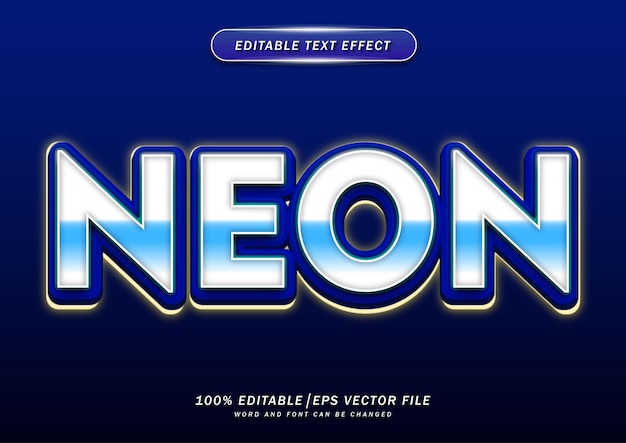 Effetto modificabile del testo al neon 3d