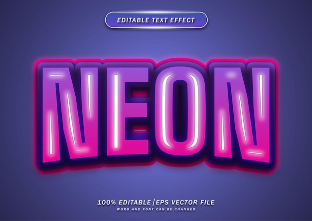 3d Neon text editable effect