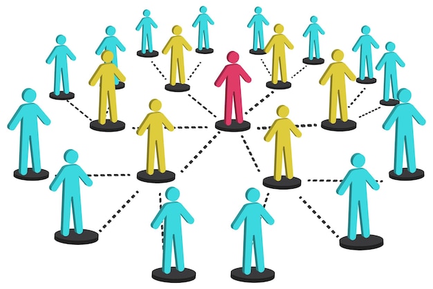 3d network team men. partnership technology concept. vector illustration.