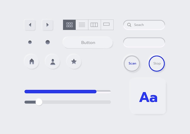 3D 뉴모픽 소프트 UI 디자인 3D 바지