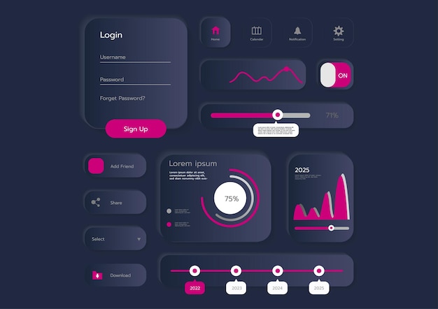 3d neumorphic soft ui design 3d bottons