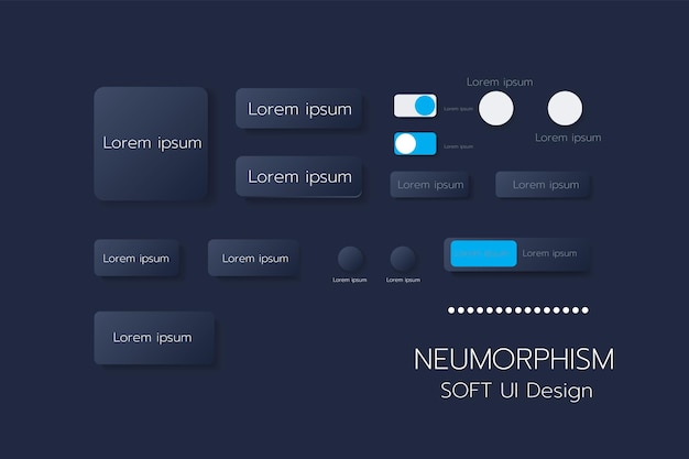 3D Neumorphic Soft UI-ontwerp 3D-knoppen