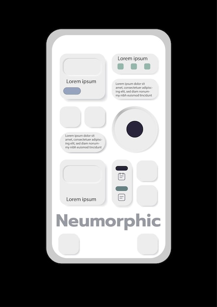 3D Neumorphic Soft UI-ontwerp 3D-knoppen