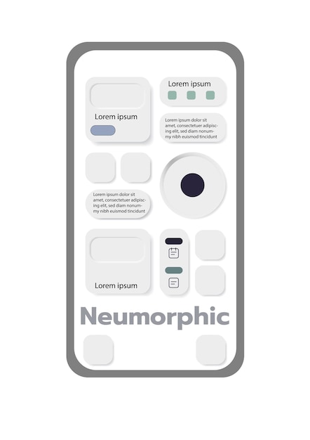 3D Neumorphic Soft UI-ontwerp 3D-knoppen