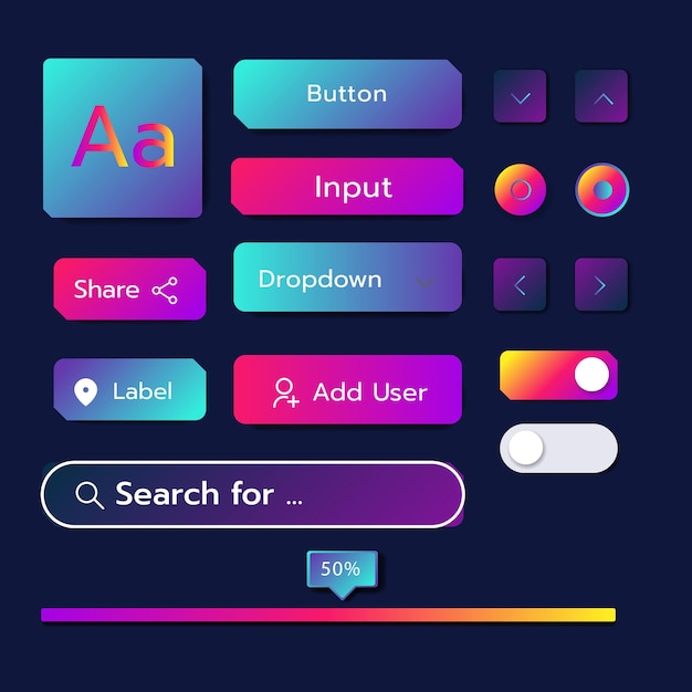 3D Neumorphism ソフト UI デザイン 3D ボタン