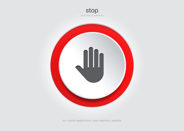 3d no sign, do not enter ban, forbidden, danger, stop symbol sign emblem, red circle for ui website