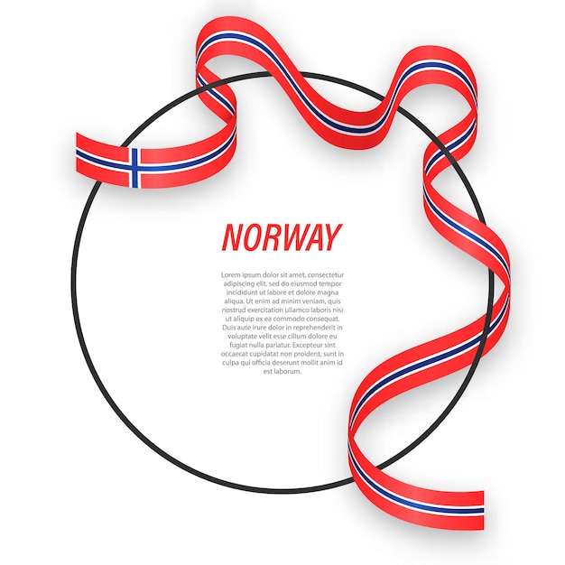 3d norvegia con bandiera nazionale.
