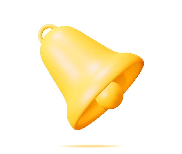 3D Notification Bell Icon Isolated