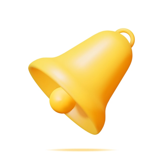 3d notification bell icon isolated