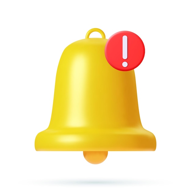 3d notification bell icon