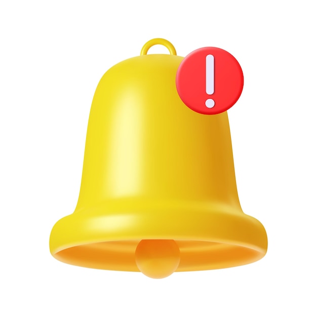 Vector 3d notification bell icon