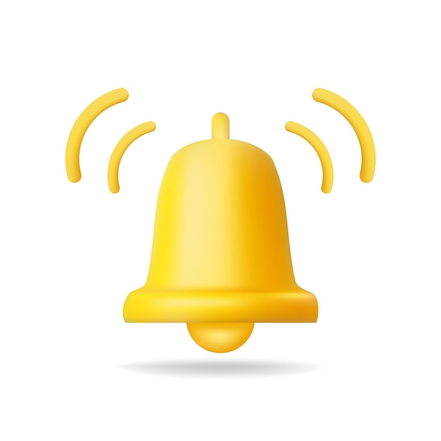 3d notification message bell icon