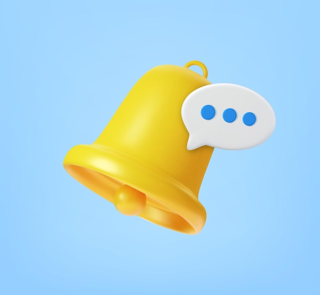 3d notification message bell