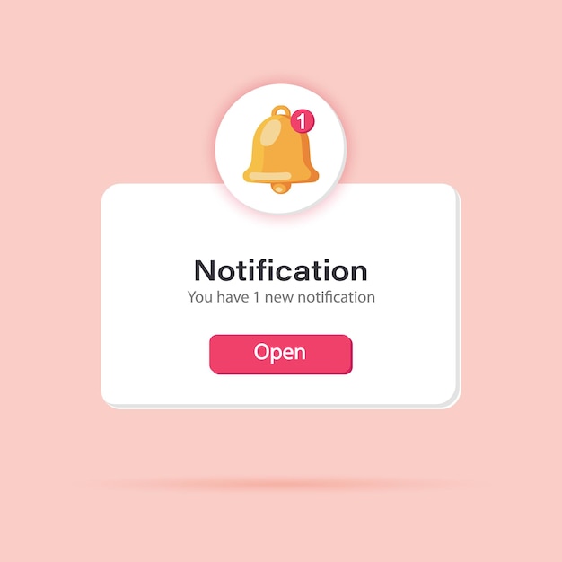 Vector 3d notification popup page with floating elements social media business event planning reminder