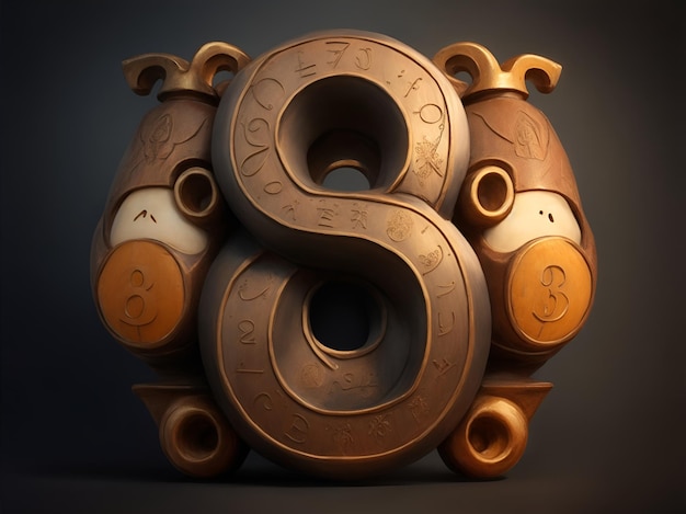 3d number eight logo