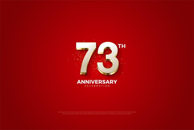 Вектор 3d цифры на очень гладком фоне для празднования 73-й годовщины