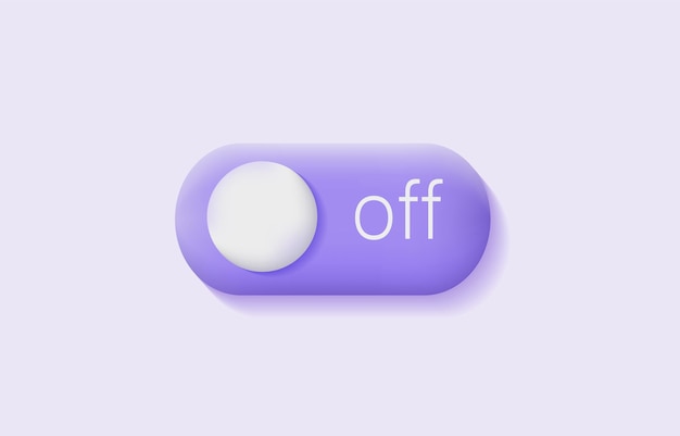 Vector 3d off toggle button purple slide bar icon