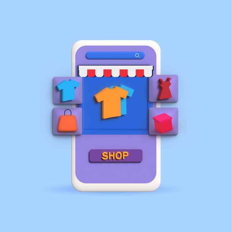 Vector 3d online shopping ilustrationonline paymentonline shop and delivery ilustration