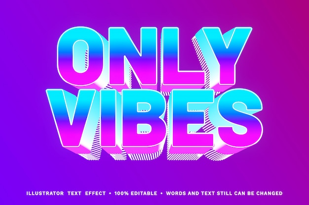 3d only vibes - easy editable text effect