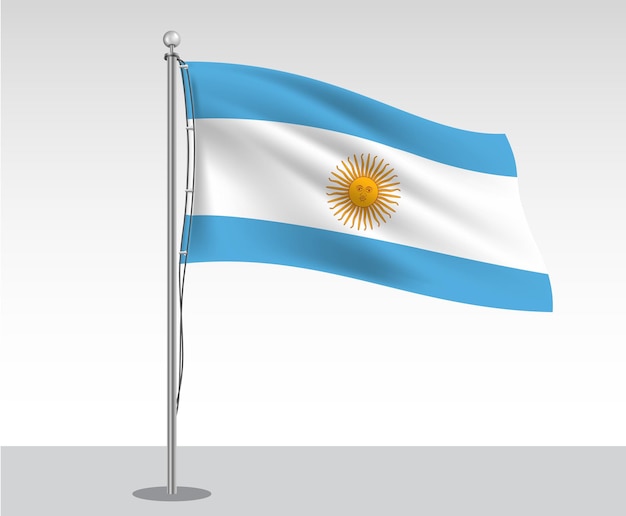 3D-ontwerp van de nationale vlag van Argentinië Eps Vector