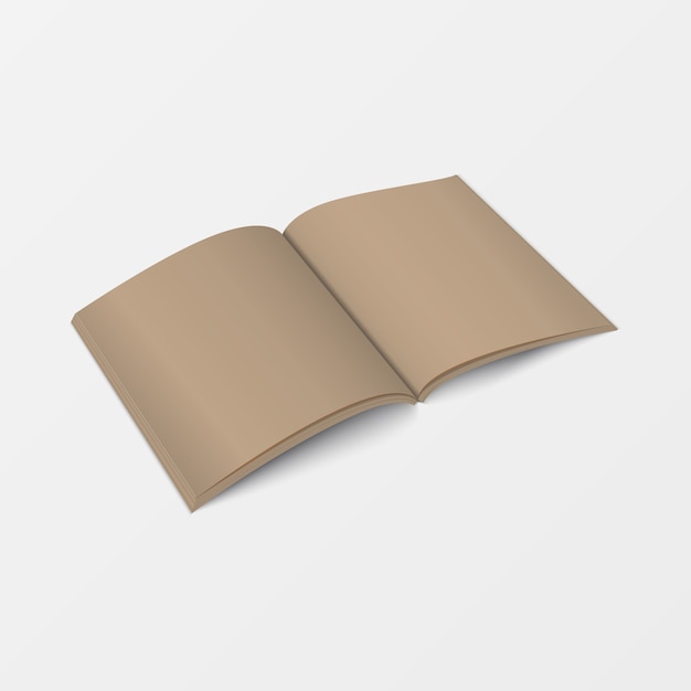 3d open book perspective view for printing 