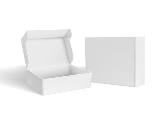 Vector 3d open and close blank packaging box