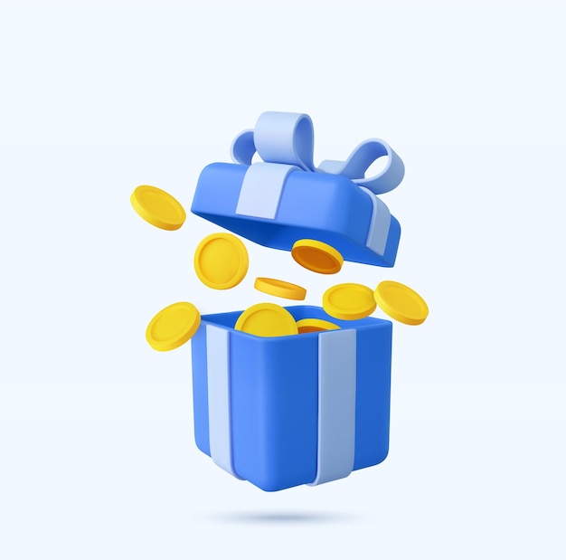 3d open gift box surprise