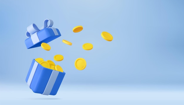 3d open gift box surprise