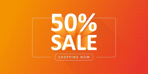 3d orange banner sale 50 shopping now