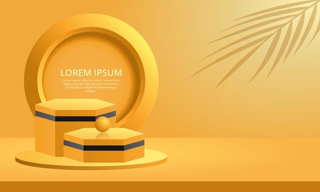 3d orange podium product display