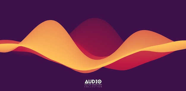 3D orange solid waveform