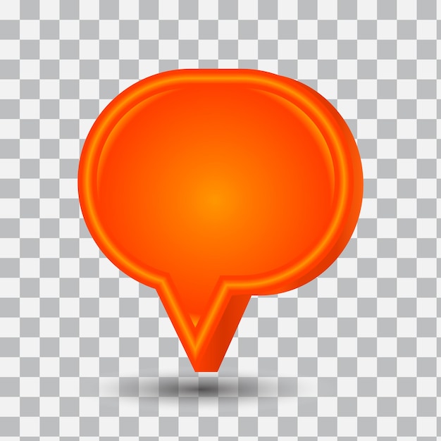 3D Orange Speech Bubble Vector