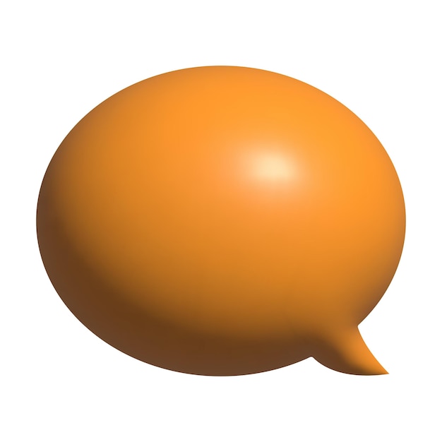 3d orange speech bubble