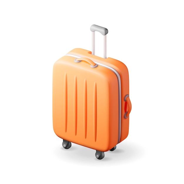 Vector 3d orange travel suitcase