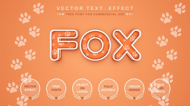 3d outline fox edit text effect editable font style