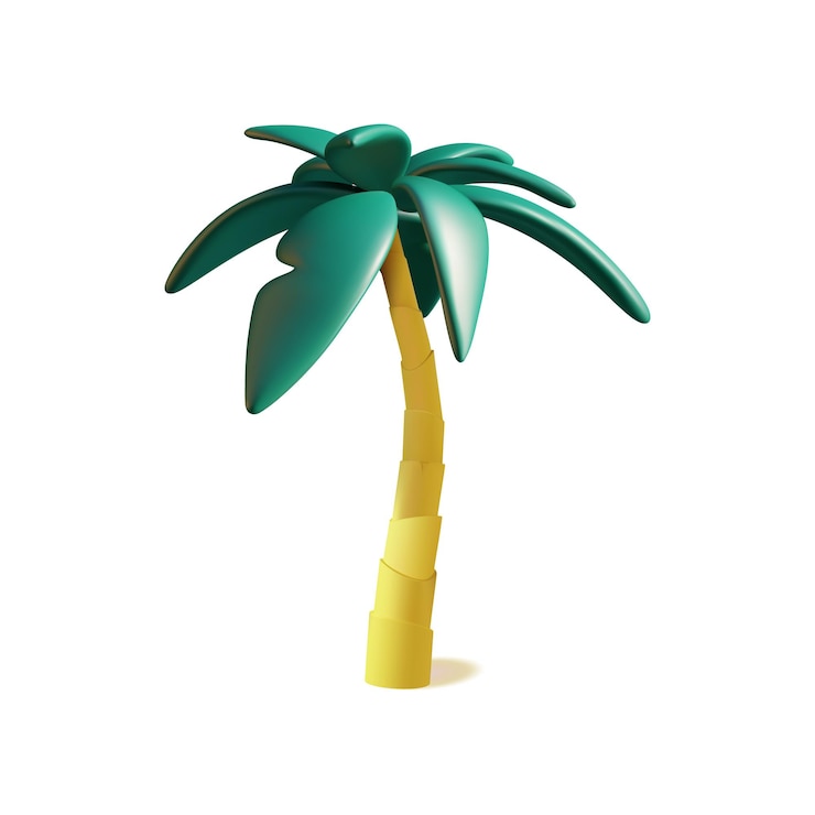 Вектор вектор в стиле мультфильма 3d palm tree plasticine