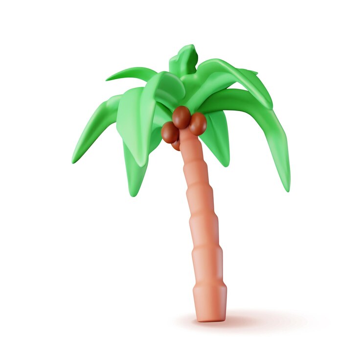 Vector 3d palm tropic plant isolated on white