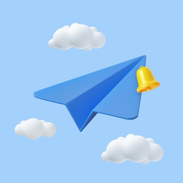 3d paper airplane icon