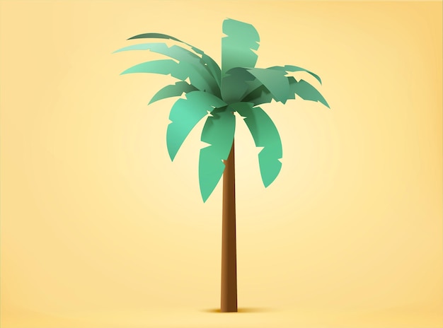 3d paper cut tropical palm tree