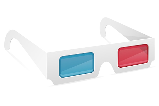 Vector 3d paper glasses stock illustration isolated on white background