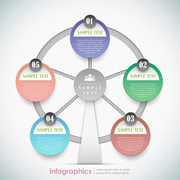 3D-papier reuzenrad infographic