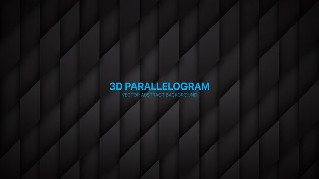 3D Parallelogrammen Conceptuele Minimalistische Zwarte Abstracte Achtergrond