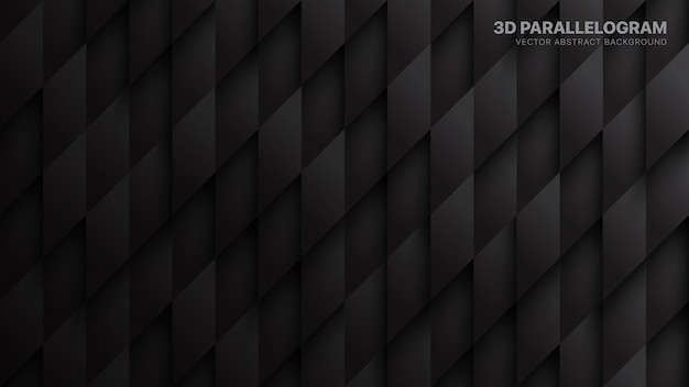 Vector 3d parallelograms pattern technological dark abstract background