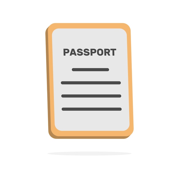3d passport concept in minimal cartoon style
