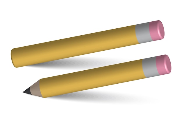 3d pencils on white background Education concept Vector illustration