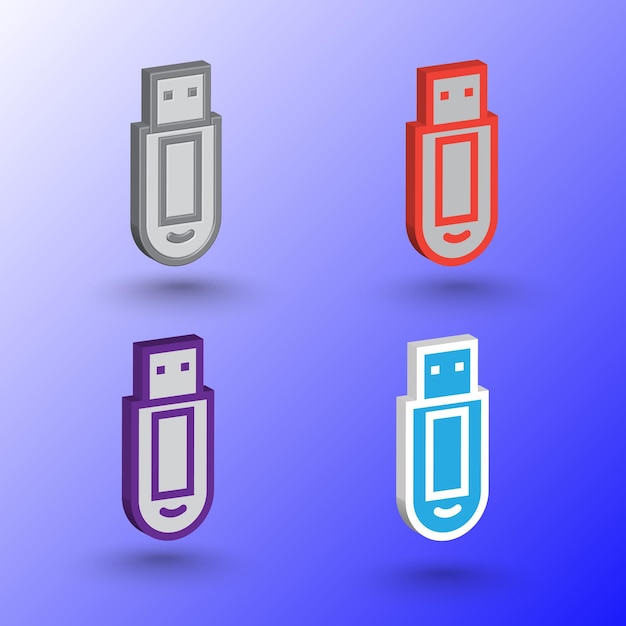 3d pendrive icon usb vector illustration