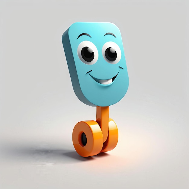 3d-personage met blauw emoticon 3d-illustratie 3d-persoon met blauw emoticon 3d-illustra