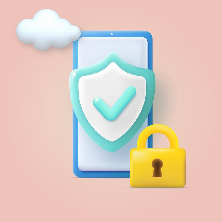 Vector 3d personal data security concept vector