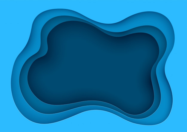 Vector 3d perspective curvy blue frames background